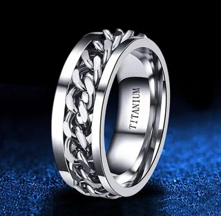 Anillo Titanio - Plata talla 9 a 12