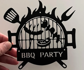 Stemma BBQ Party 3D - Grigliata in Metallo
