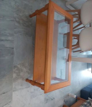 Mesa centro madera con cristal