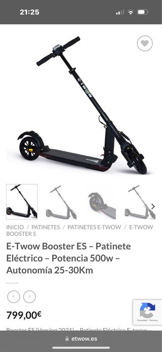 Patinete eléctrico eTow potente hasta 45kmh