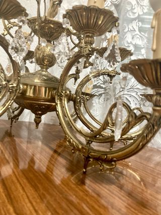 Lampara bronce 12 brazos estilo antiguo