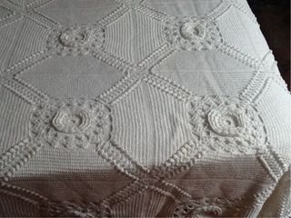 OFERTA! Colcha algodón ganchillo blanco