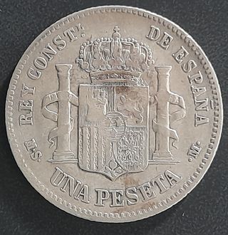 1 Peseta 1885 (86) MS M (Alfonso XII) ¡Plata!