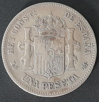1 Peseta 1885 (86) MS M (Alfonso XII) ¡Plata!