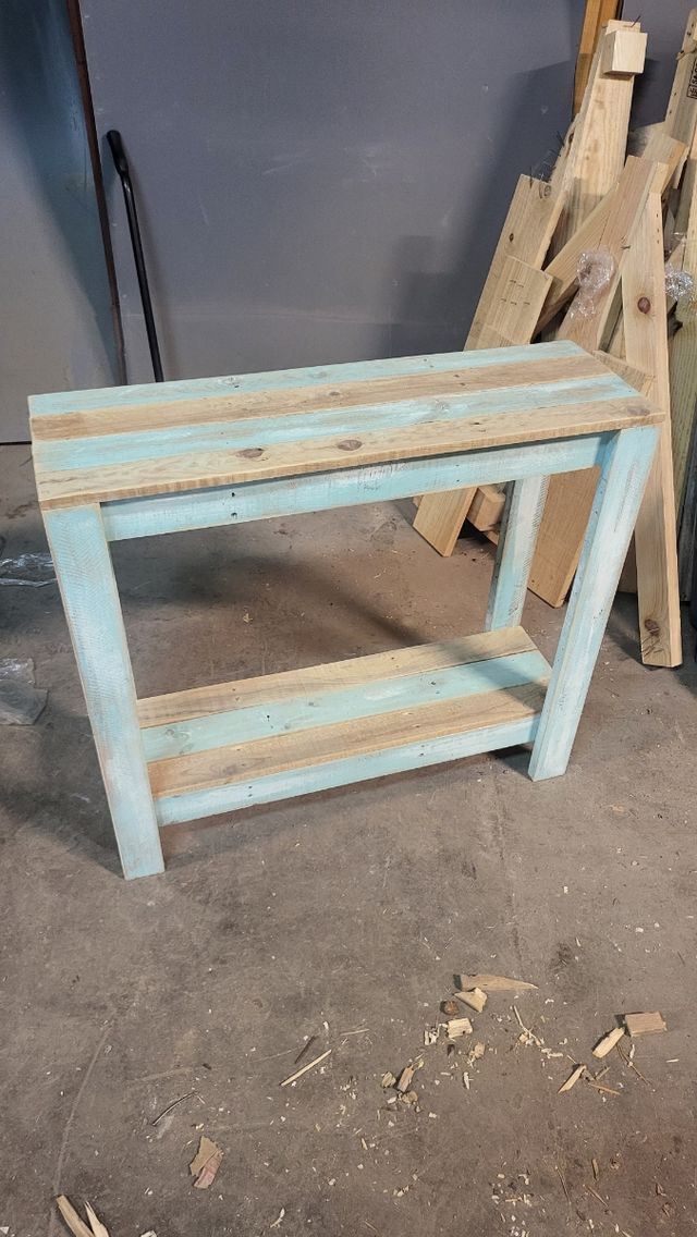 Tavolo consolle rustico blu