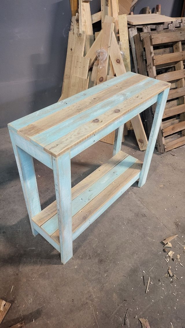 Tavolo consolle rustico blu