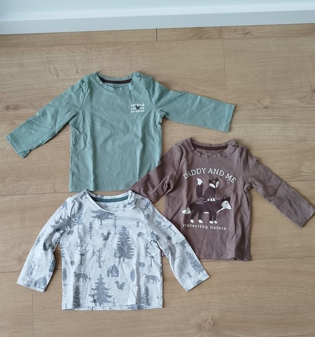 3 camisetas manga larga bebé C&A 74