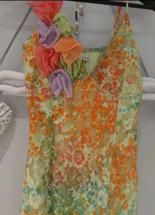 Vestido encaje multicolor fiesta