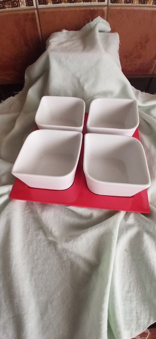 Juego 4 recipientes aperitivos