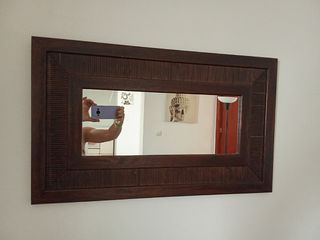 Espejo madera marrón