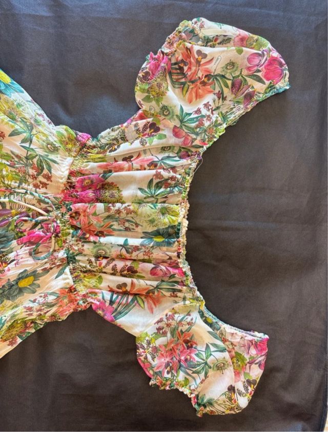 Abito in gazar floreale multicolore