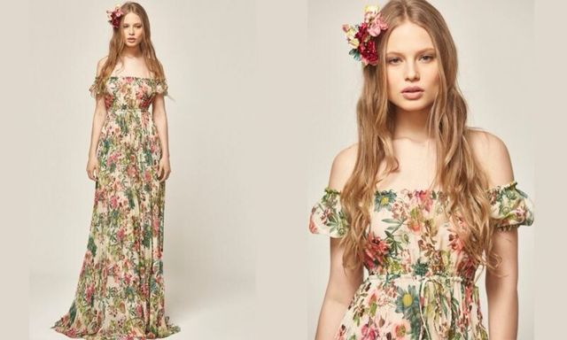 Abito in gazar floreale multicolore