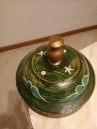 Port.oggetti vintage legno intagliato