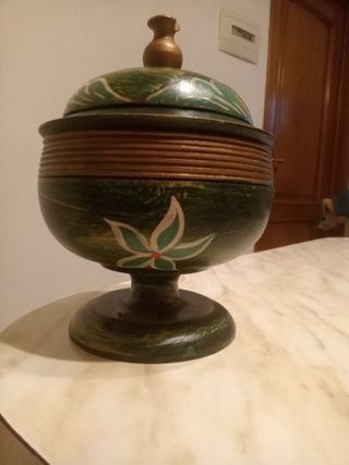 Port.oggetti vintage legno intagliato