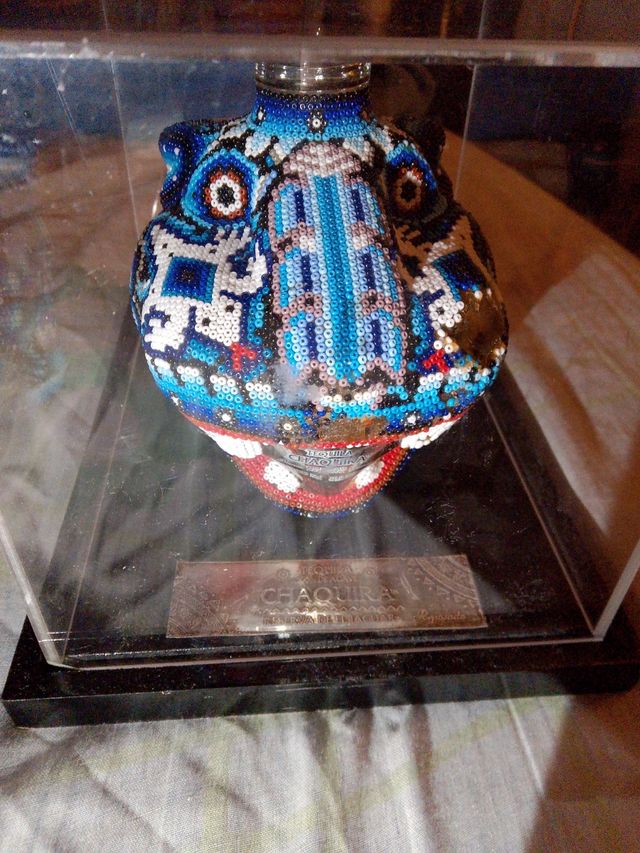 Botella Tequila Chaquira Decorada