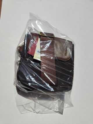 Bandolera piel marrón oscura