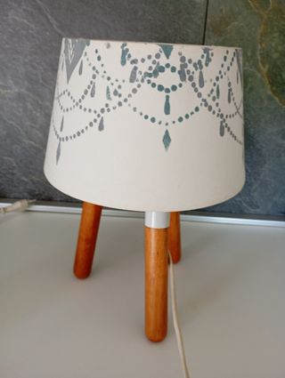 Lampada Tavolo Legno Bianco