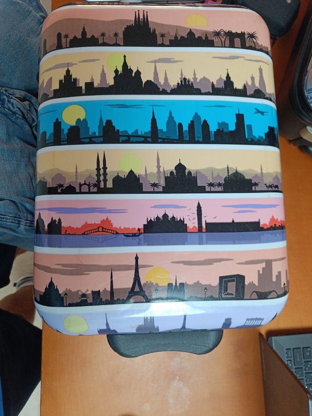 Maleta cabina ciudades multicolor 49 x 35 x 20