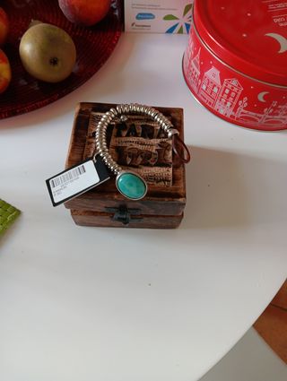 Pulsera plata turquesa - NUEVA