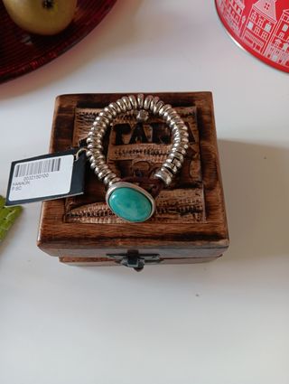 Pulsera plata turquesa - NUEVA