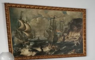 Cuadro antiguo de barcos