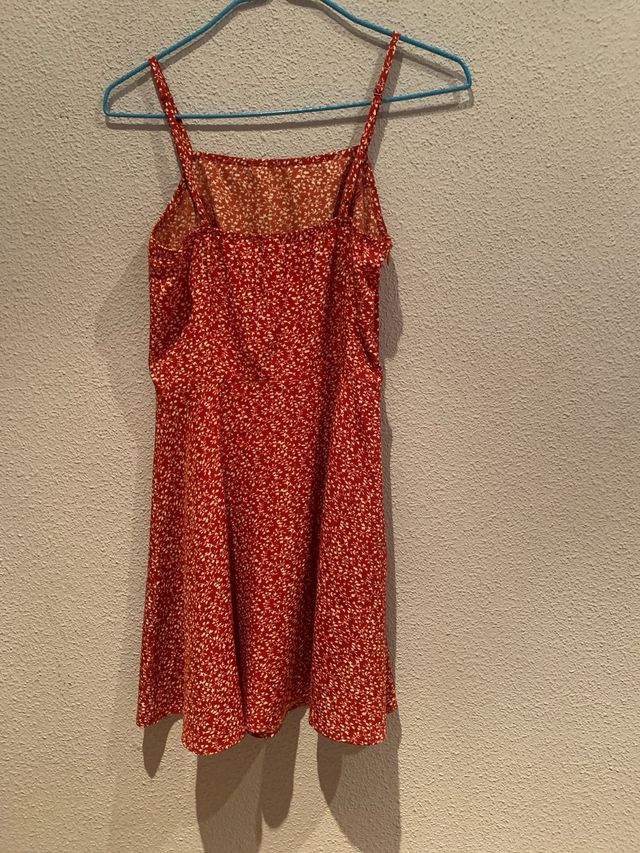 Vestido rojo estampado flores