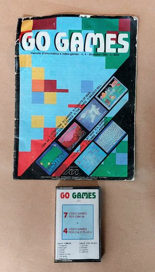 Rivista Go Games + cassetta giochi C64 - C16