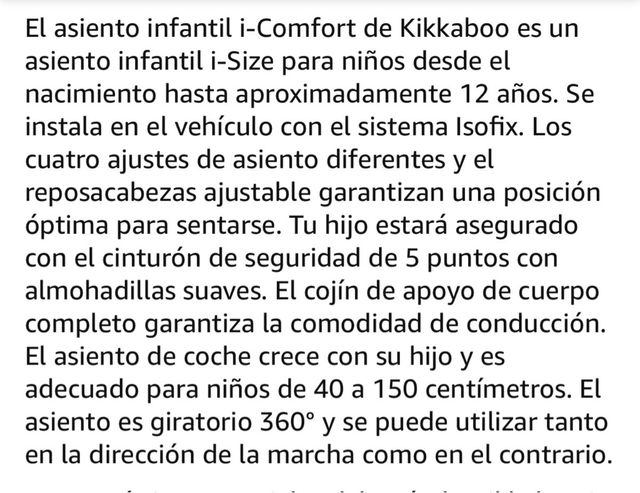 Silla coche Kikkaboo iComfort iSize 0-12