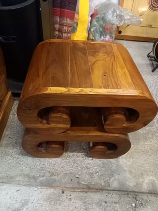 tavolini/poggiapiedi/sgabelli spirale legno teak