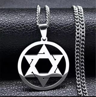 Collar Estrella David - Acero inoxidable