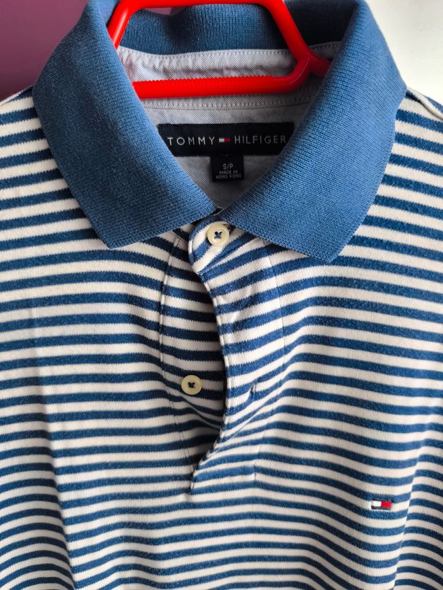 Polo Tommy Hilfiger rayas azul-blanco, T-S