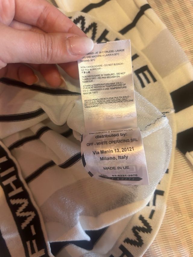 top a maniche lungo leggero Off-White a righe L