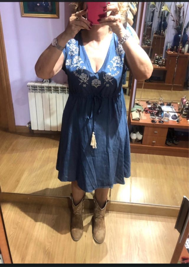 Vestido vaquero Cortefiel - Talla L