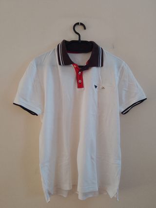 Polo Vintage Blanco y Negro Caramelo