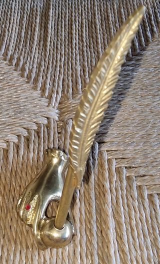 Porta-canetas vintage em bronze Dourado