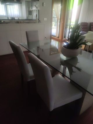 5 Sillas Comedor Blancas - Piel Sintética