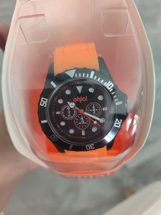 Reloj Ohla! naranja y negro