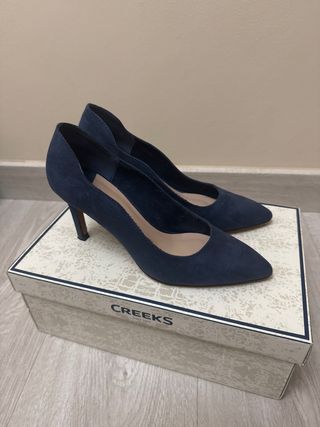 Tacones sfera azul marino
