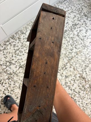 Estante portarrollos madera marrón