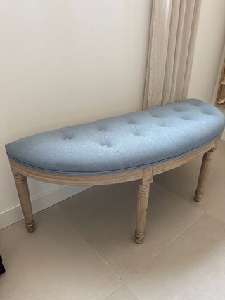 Banco curvo azul - madera
descalzadora