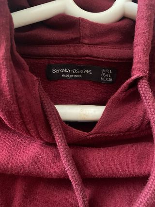 Sudadera corta granate