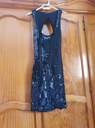 Vestido negro lentejuelas fiesta