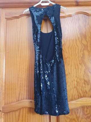 Vestido negro lentejuelas fiesta