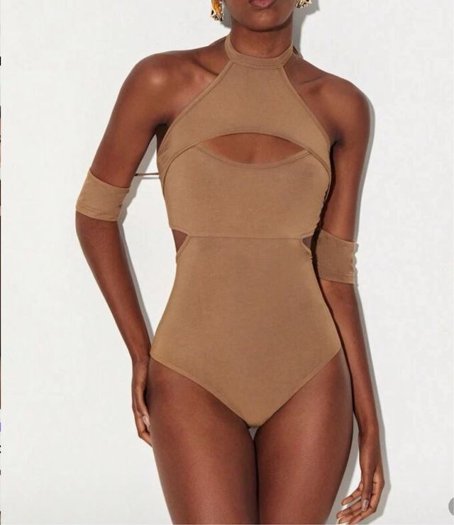 Body Shein marrón dorado talla XS