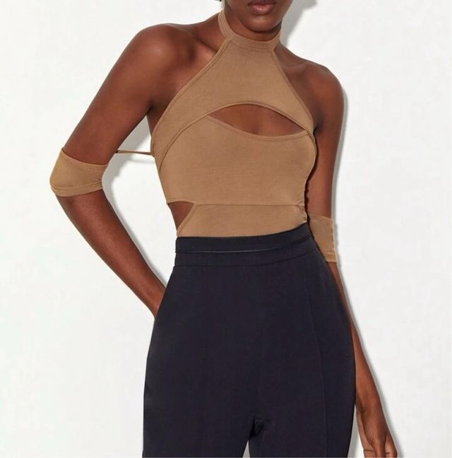 Body Shein marrón dorado talla XS