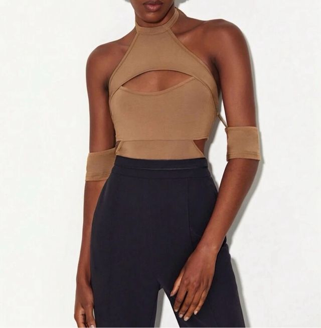 Body Shein marrón dorado talla XS