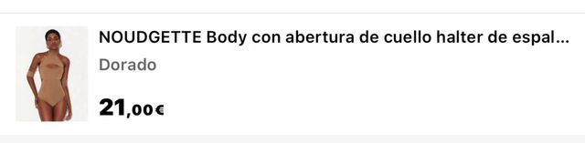 Body Shein marrón dorado talla XS