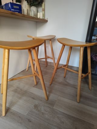 3 Taburetes madera cocina