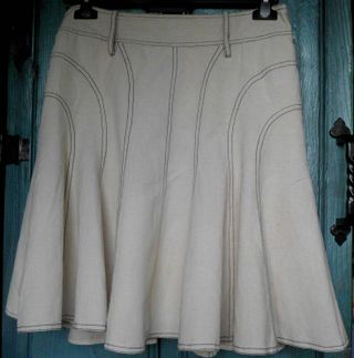 Falda beige algodón talla M