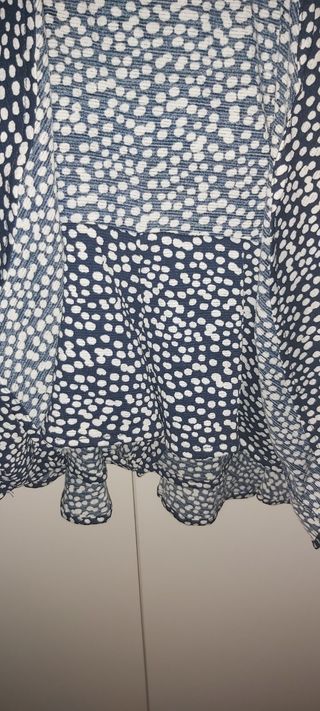 Falda pantalón lunares - Azul y blanco